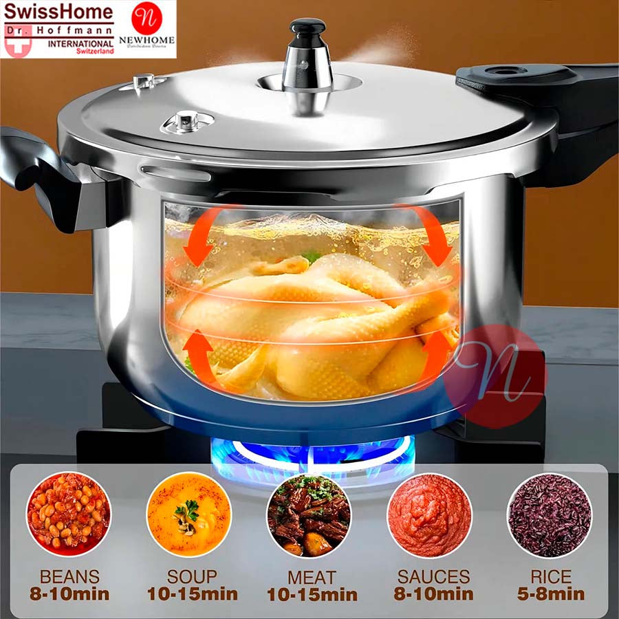 OLLA EXPRESS de 5.5 LITROS EN ACERO INOXIDABLE QUIRÚRGICO + OBSEQUIOS DE LUJO.